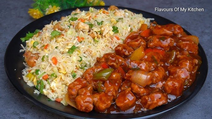 Fried Rice with Chicken Sauce